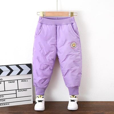 Kids' Winter Windproof Velvet-Lined Cotton Pants
