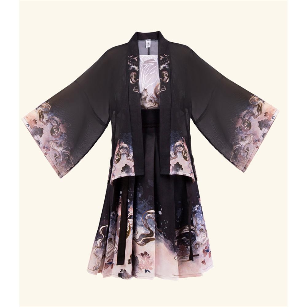 Chinese Song Dynasty Style Hanfu For Women Pleated Skirt Daily Set Spring And Autumn