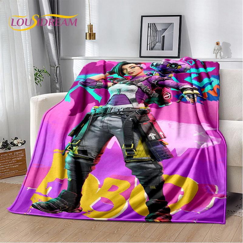 Coperta morbida in peluche, coperta in flanella, coperta da divano per soggiorno, camera da letto, letto, divano, copertura per picnic, stile cartone animato, per giocatori di Apex Legends