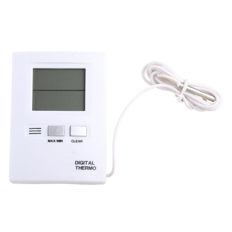White Digital LCD Indoor And Outdoor Thermometer Temperature Meter Car Accessories