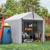 Tenda Deposito Impermeabile per Giardino, Riparo per Moto con Porta Arrotolabile, per Bici Moto 162 x 221.5 x 163 cm, Grigio Chiaro