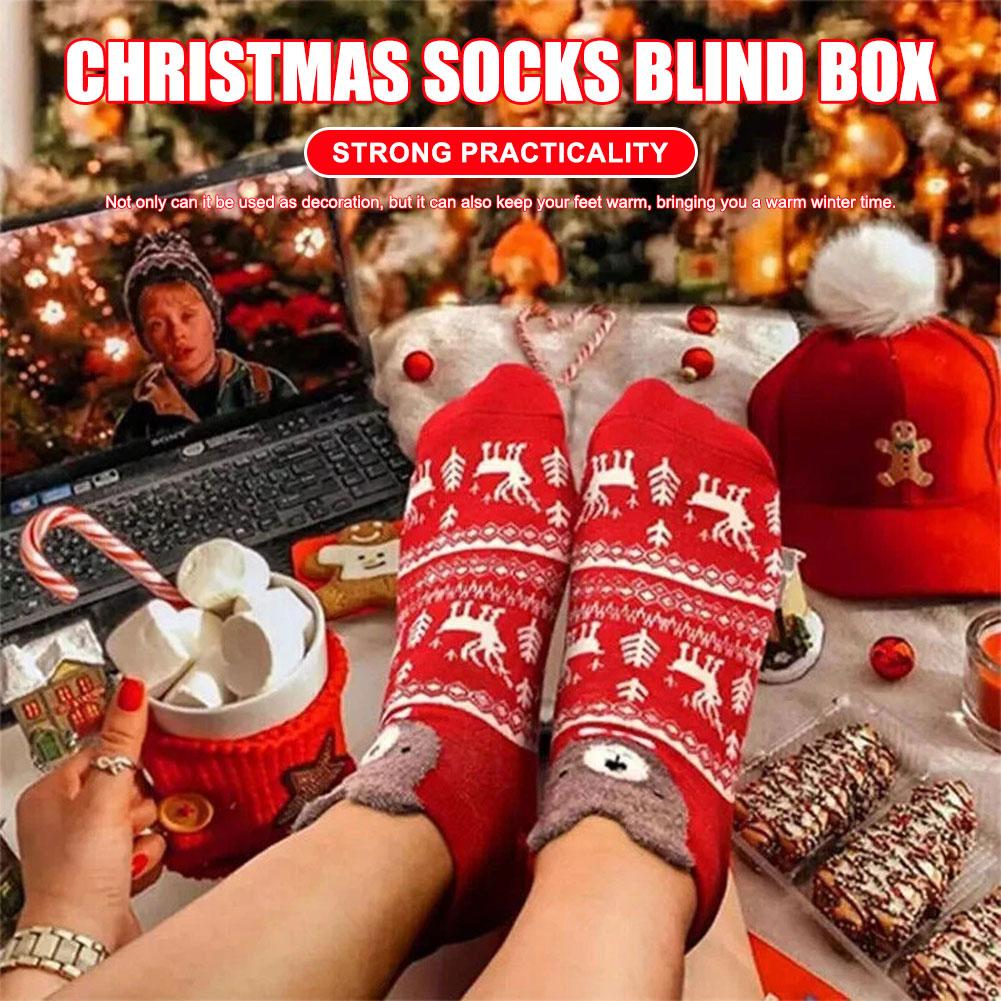Christmas Unisex Socks Countdown Box Gift Socks Advent Calendar Kit for Adults Advent Box Holiday Gift