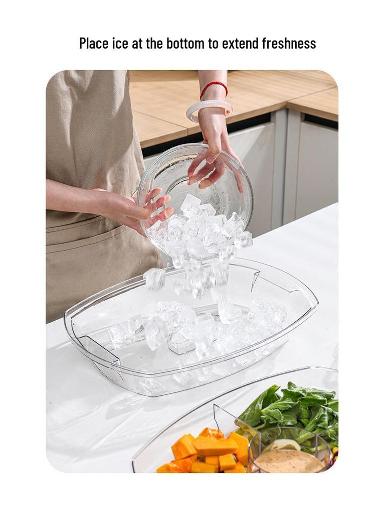 Große durchsichtige Salat- und Frischhaltebox für Gemüse und Obst in der Küche