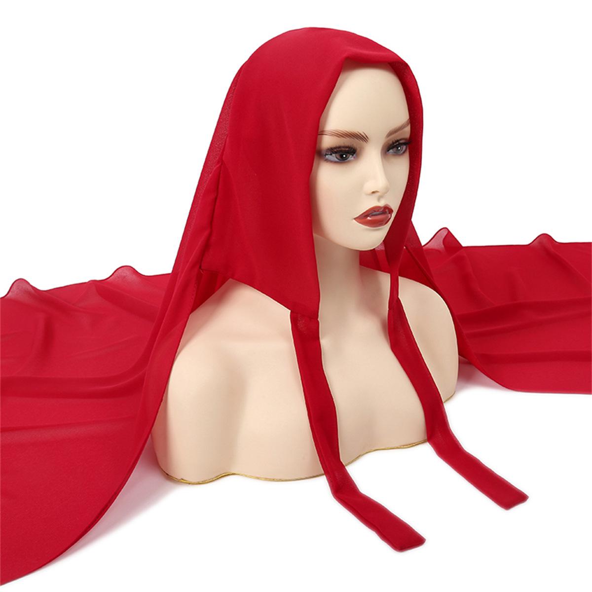 

Шифонова однотонна хустка для жінок червоний