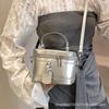 2025 new Korean version retro box bag women's foreign versatile messenger bag matte texture shoulder handbag