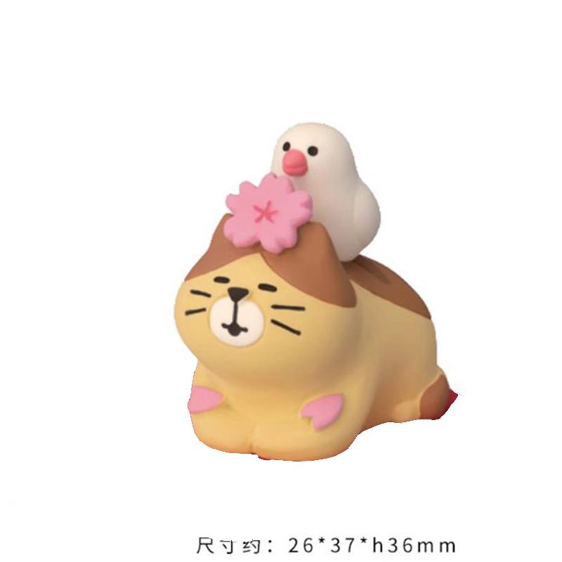 1pc Japanese Style Cute Cat Flower Appreciation ZAKKA Cherry Blossom Matcha INS Trendy Toy DIY Resin Handicraft Small Ornaments