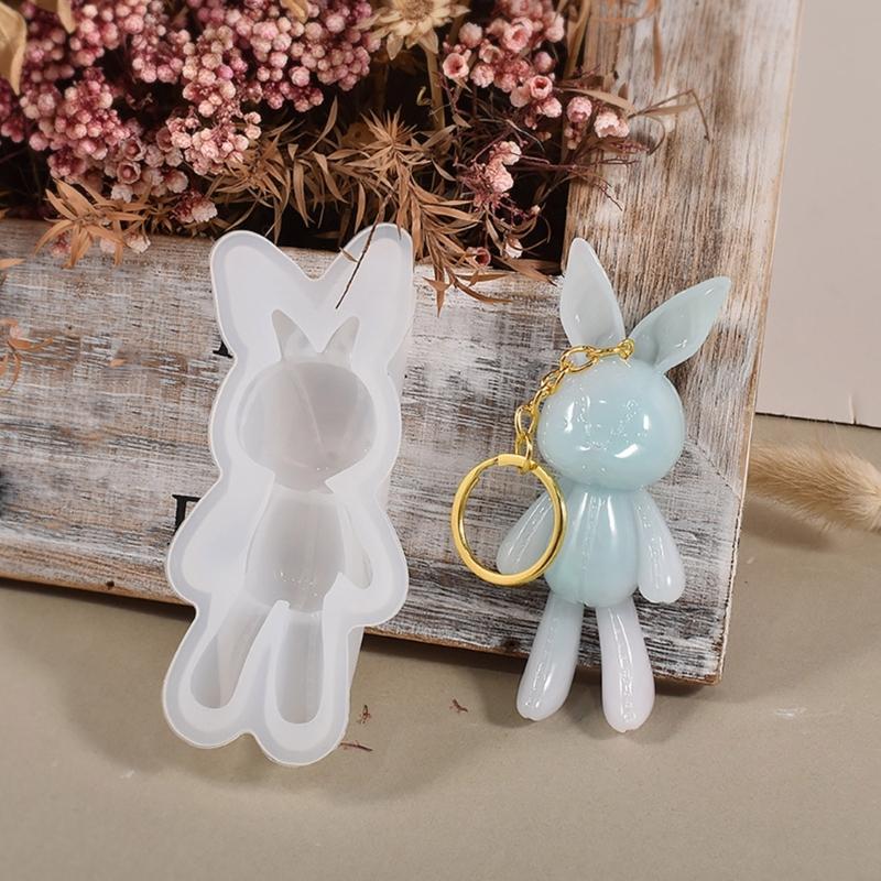 Animal Silicone Molds DIY Resin Casting Molds 3D Cute Rabbit Necklace Pendant Molds for DIY Crafts Jewelry Charm Molds