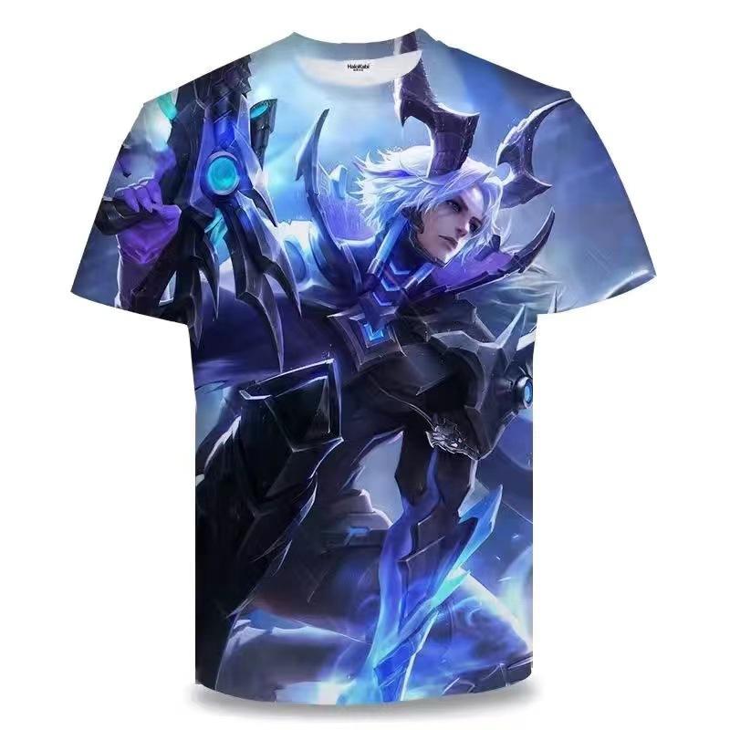 Summer King of Glory Game Clothes Men's Short Sleeved T-shirt for Middle School Students 3D Digital Printed T-shirts Top