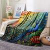 1PC Quilting Print FlAannel Blanket, High Quality Comfortable for All Seasons, Home Decor, Warmth and Comfort