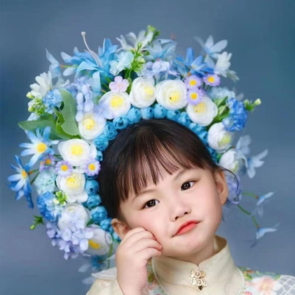 Chinese Style Hairpin Flowers Headband Hair Clip Floral Bridal Wedding Tiara Flower-decorated Girls Headwear Hair Accessories