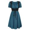 New Gothic Prom Dress For Women Halloween Cocktail Party Dresses Retro Short Sleeve Ball Gown