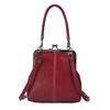 Elegant Kiss Lock Shoulder Bag Large Capacity Solid Color Chinese Style Crossbody Bag Anti-splash Water PU Leather