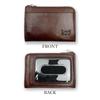 Lee Premium Italian Leather Pass Case with Coin Round Available in 8 Colors Purse, Zipper, Red, 0520236a,