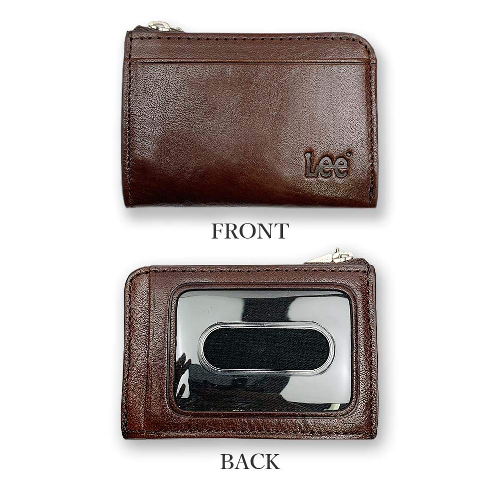 Lee Premium Italian Leather Pass Case with Coin Round Available in 8 Colors Purse, Zipper, Red, 0520236a,