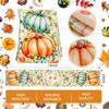 Pumpkin Eucalyptus Leaves Fall Table Runner, Autumn Thanksgiving Kitchen Table Decorations for Home Party Decor (Pumpkin 2, 13x72 inches)