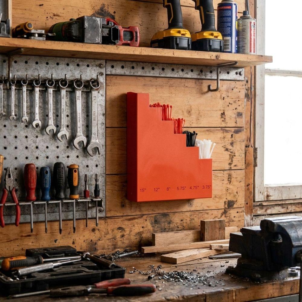 Compact Wall Type Wall Mounted Tool Hanger 3D Printed Cable Tie Organizer Repair Workshop