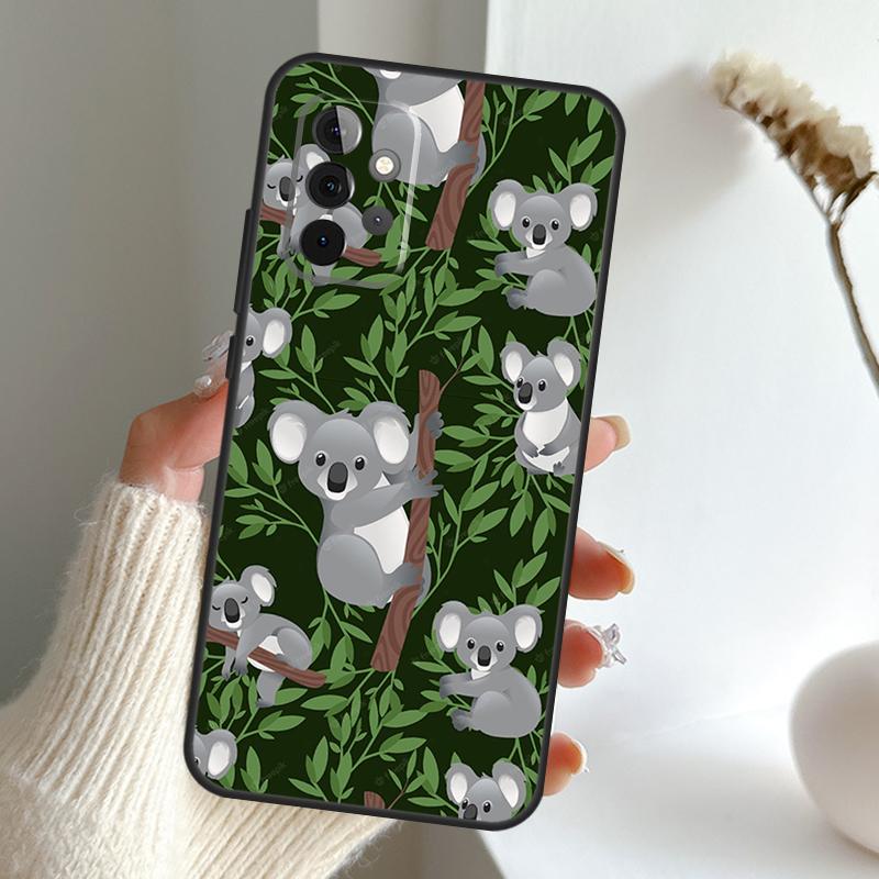 Cartoon Painting Animal Koala Case For Samsung Galaxy A16 A26 A36 A56 A55 A35 A15 A54 A34 A14 A52 A32 A12 A13 A33 A53 A17