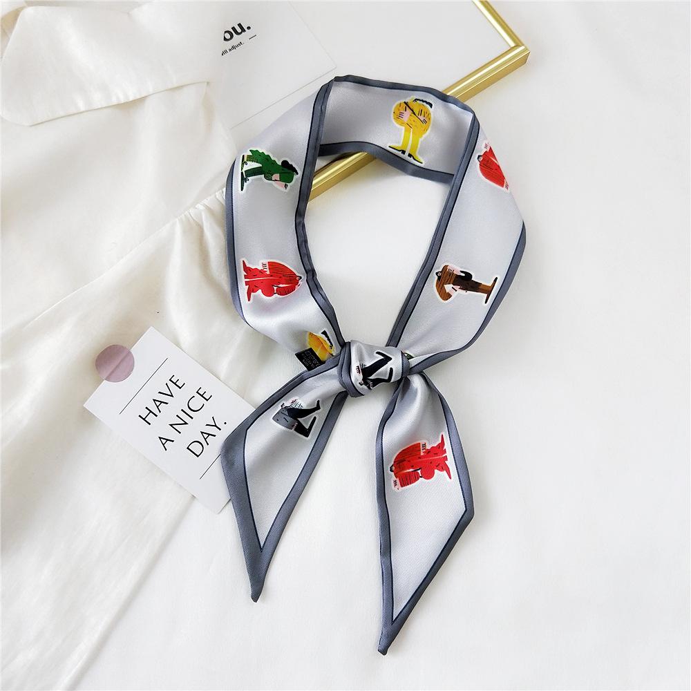 Decorative Simple Texture Silk Scarf Women'S New Style Spring And Autumn Summer Fashion Versatile Headscarf Work Scarf