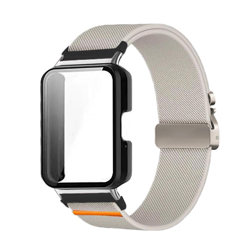 Nylon Band+Full Cover Case For Samsung Galaxy Watch Fit 3 Parachute Buckle Sport Braided Strap Full Cover Bumper Shell For Fit 3