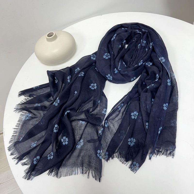 Spring and Autumn Neck Protection Summer Sunscreen Lightweight Soft Printed Scarf