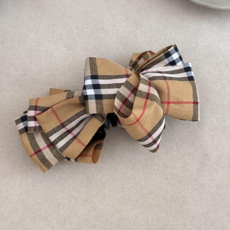 

British Retro Classic Checkered Banana Clip, Elegant Vertical Clip, High Ponytail, Round Head, Back of The Head