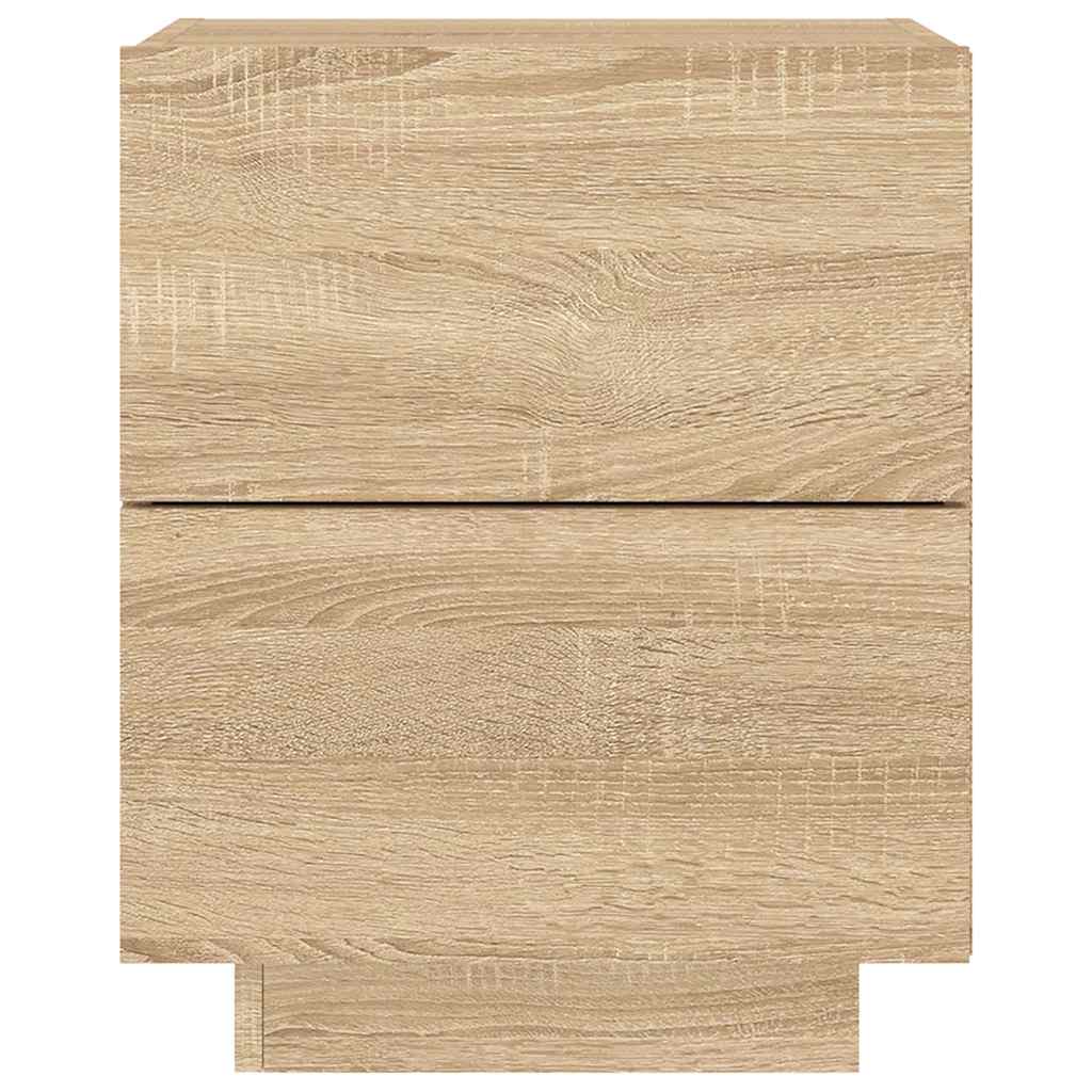 Nightstand with LED Lights Sonoma Oak Wood Based Material