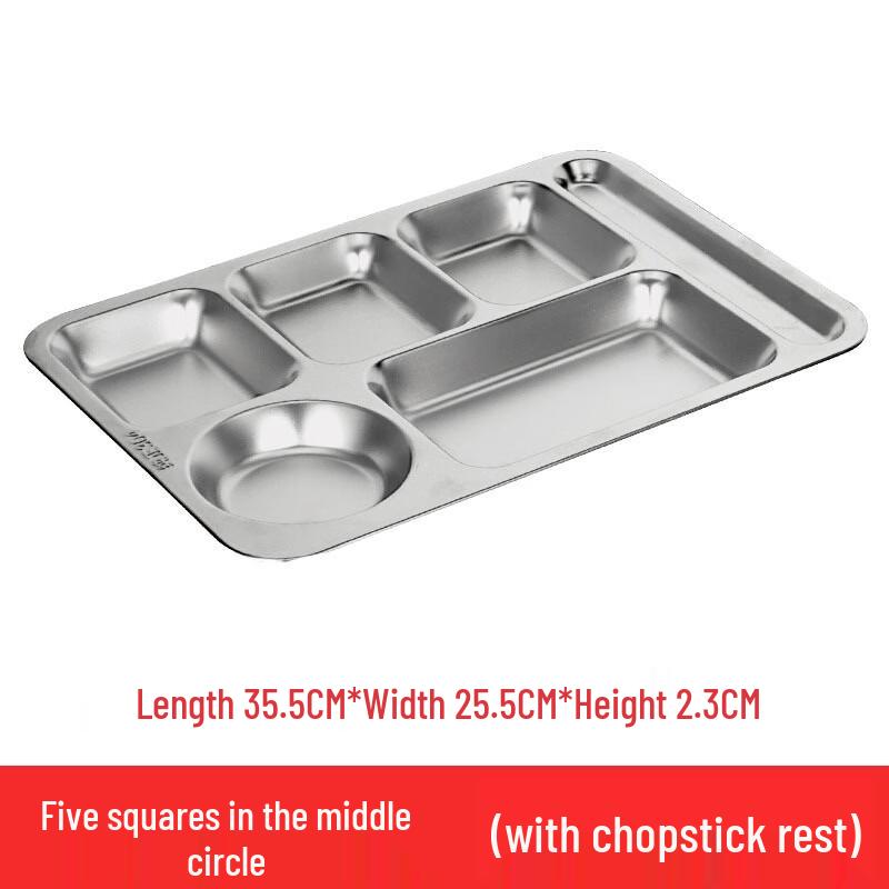 304 Stainless Steel 5-Compartment Meal Tray