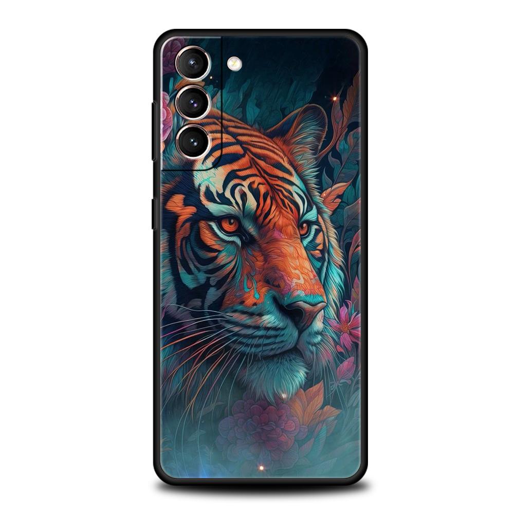 Animal Tiger Phone Case for Samsung Galaxy S24 S23 S22 S20 S21 FE Ultra S10 S10E S9 S8 Plus 5G Silicone Cover Capas Fundas Bags