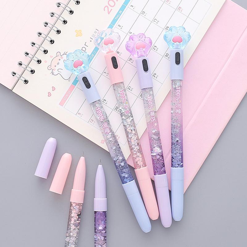 Einfaches Mädchenherz Tiktok Net Red Leuchtender Treibsand Neutralstift Niedlich Niedlich Instagram Zauberstab Schüler Kreativer Stift