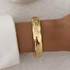 SHIXIN 3 Styles Irregular Geometric Stackable Bracelets for Women HipHop Glossy Gold Color Spring Opening Bangle Party Jewelry