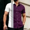 2026 Hot-Selling Summer Men's Color Block Striped Short-Sleeve Shirt, Outdoor Casual Slim Fit Collared Shirt, Hawaiian Shirt