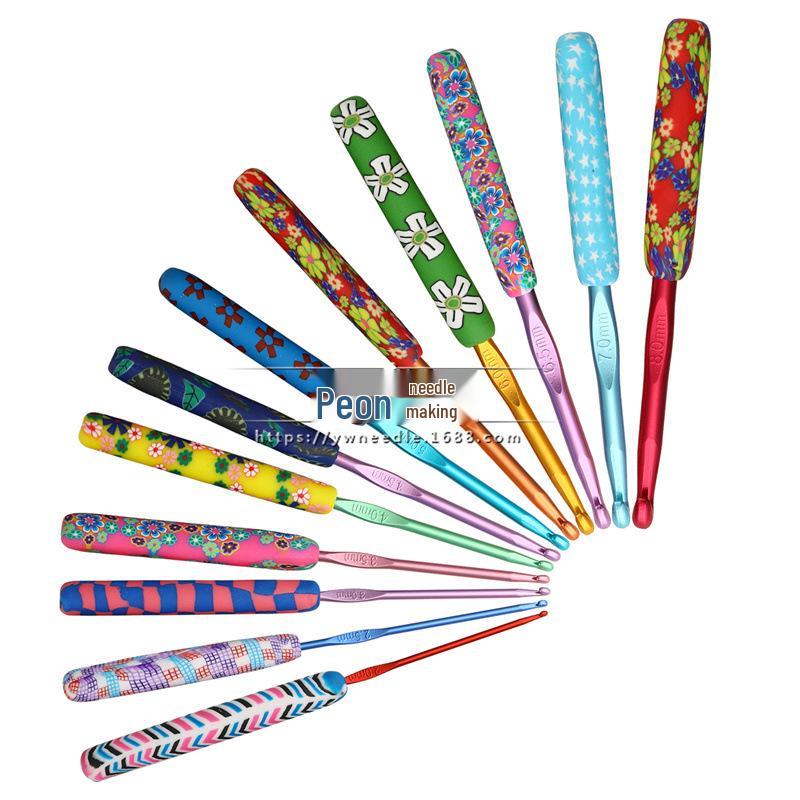 Colorful Crochet Hook Set - 5 Polymer Clay Hooks (CH118-5PCS)