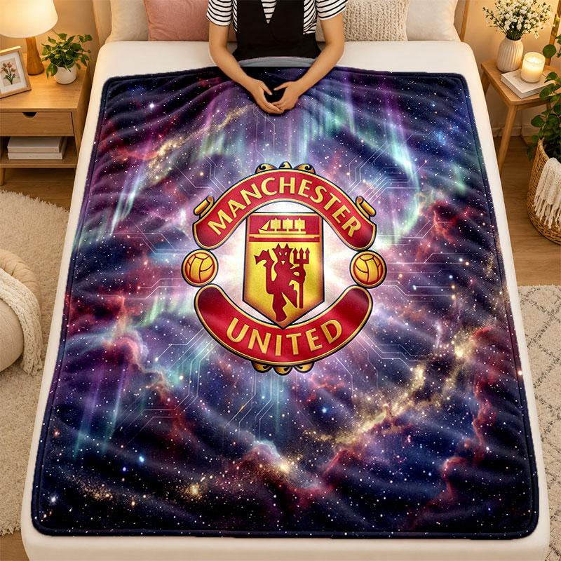 Flanel Battaniye Manchester United Sıcak Yumuşak Atkı Battaniye İç Mekan Kanepe Yatak Oturma Odası Kullanımı İçin