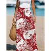 Floral Print Wide Leg Women Pants Spring Drawstring Bohemia Trousers Lady Casual Loose Elastic Waist Pantalonsw Plus Size