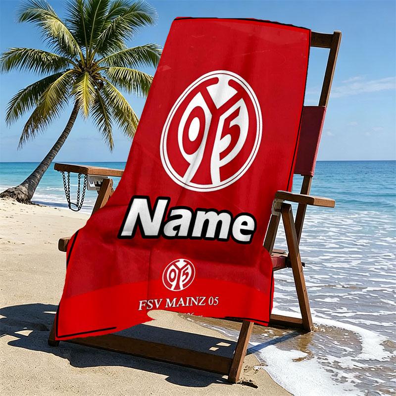 Custom Name Personalized 05 1FSV Mainz 05 Print Beach Towel, for Trip Camping Beach Party Home Decor, Birthday Gift for Family & Friends