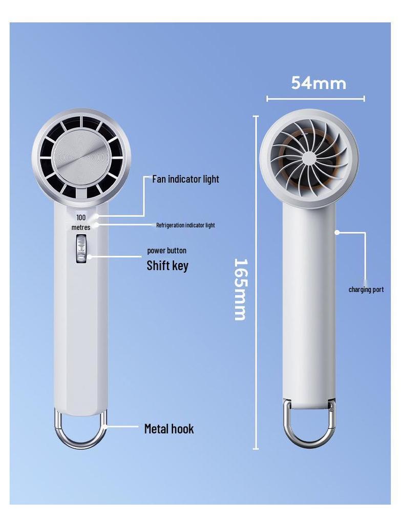 100-Speed USB Rechargeable Handheld Turbo Cooling Fan for Outdoor and Mountaineering