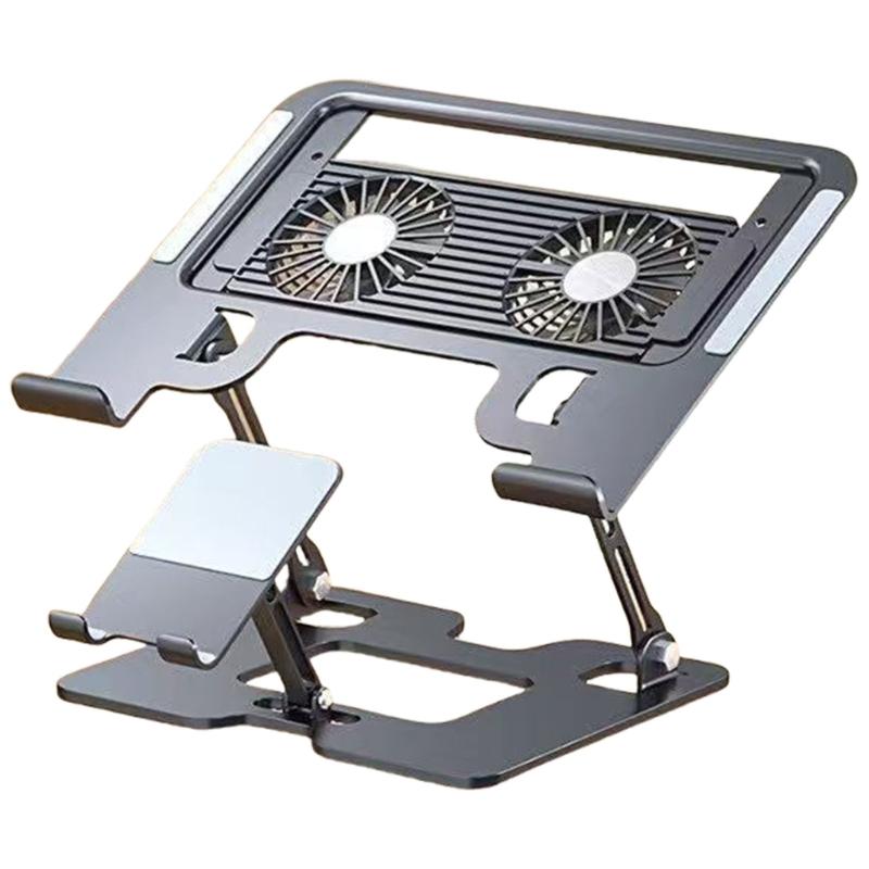 Ergonomic 2 in 1 Laptop Phone Stand Adjustable Height Bracket for Laptop Computer Ergonomic Cooling Bracket Rack чёрный