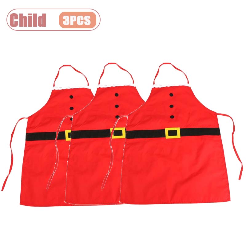 1-10PCS Christmas Apron Holiday Kitchen Clothing for Family Party Cooking and Baking Decorative Christmas Accessories