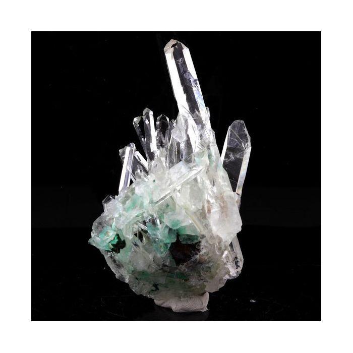 Pierres et Minéraux. Quartz + Chalcopyrite + Malachite. 136.0 ct. La Gardette Mine, Bourg d'Oisans, Isère, France.