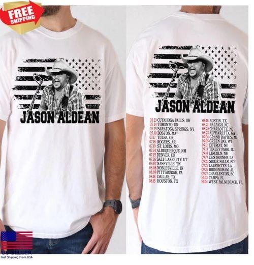 

Jason Aldean Full Throttle Tour 2025 Country Music Concert Tee TShirt Unisex T-Shirt M