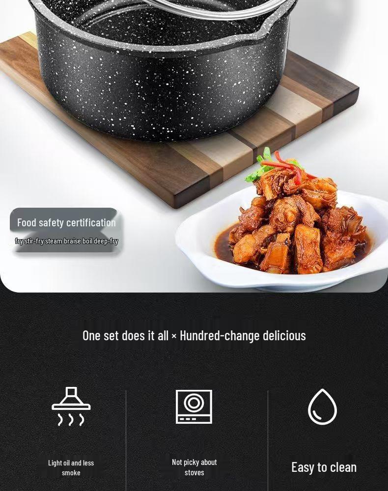 Maifan Stone Non-Stick Milk & Soup Pot for Baby Food, Breakfast, Noodles, and Dorm Use