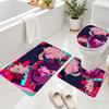 3Pcs Flannel Toilet Mat Set Dandadan Bathroom Rug Non Slip Bath Carpet Home Decor