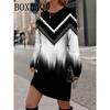 Vintage Print Womens Dresses Casual O-Neck Autumn Dresses For Women Long Sleeve Y2k Female Dress Loose Clothing Vestidos