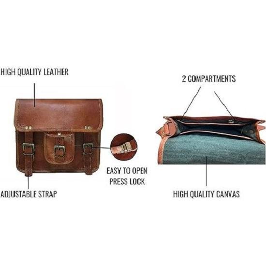 11" Small Leather Messenger Bag Shoulder Bag Cross Body Vintage Messenger Bag for Women & Men Satchel Man Purse Competible with Ipad and Tablet