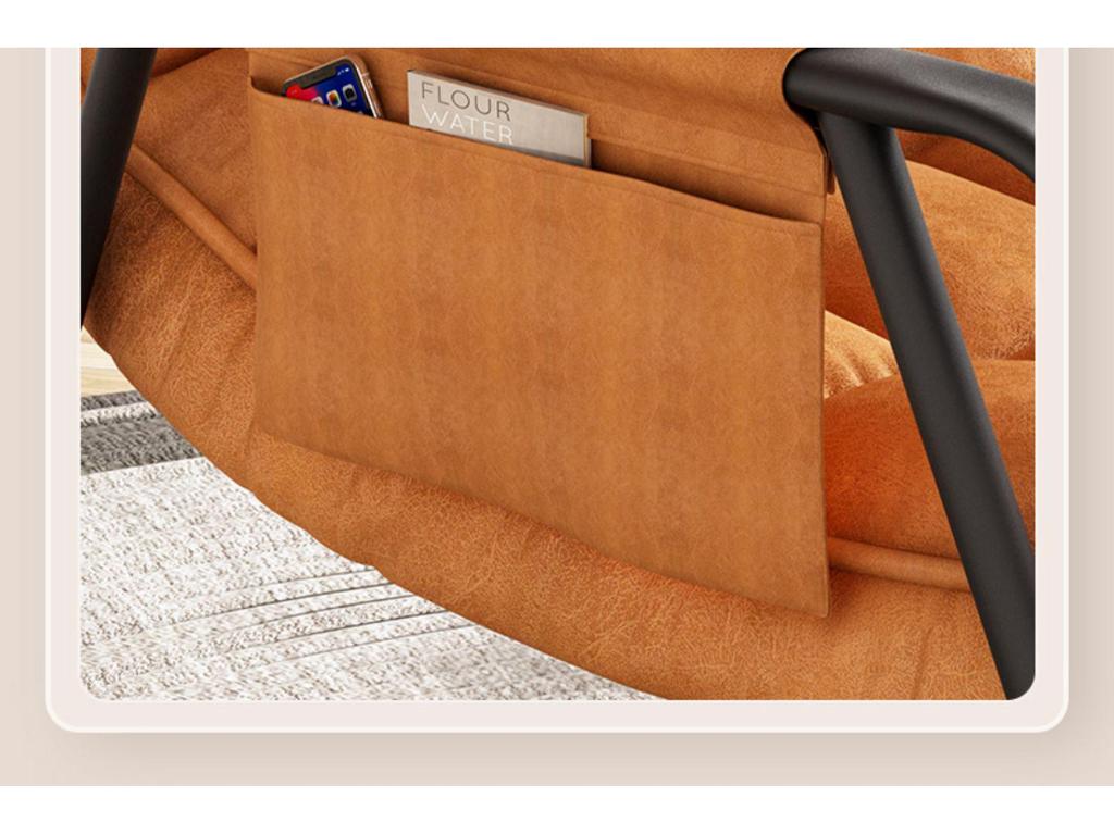 Single Red Recliner: Lazy Sofa Rocking Chair for Adults - Tech Fabric, Home & Balcony Leisure, Convertible To Lounger
