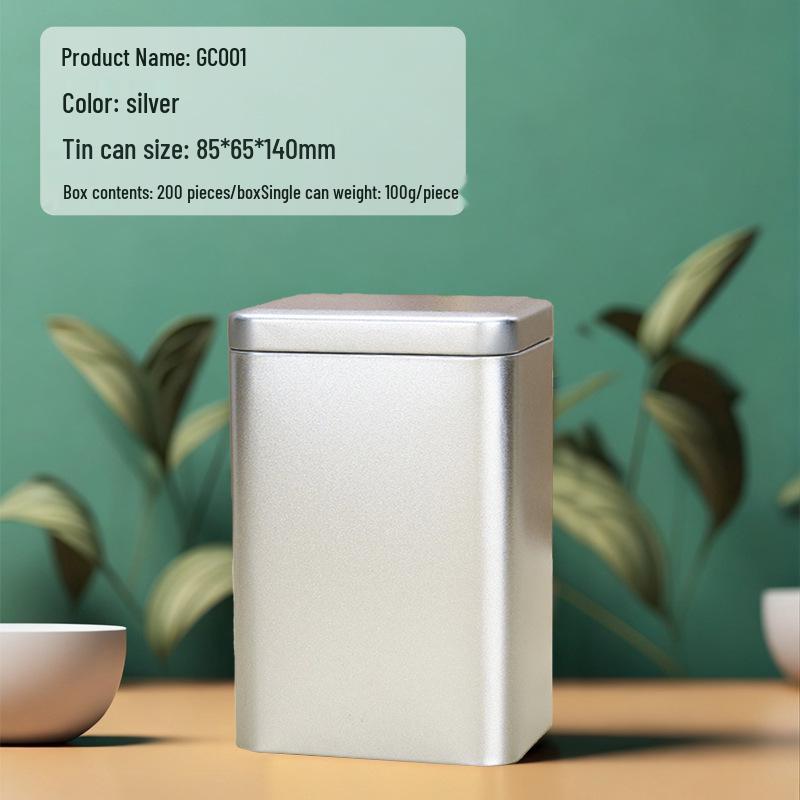 2.5 Liang Half-Jin Tea Tin - Metal Square Can for Black & Green Tea Storage