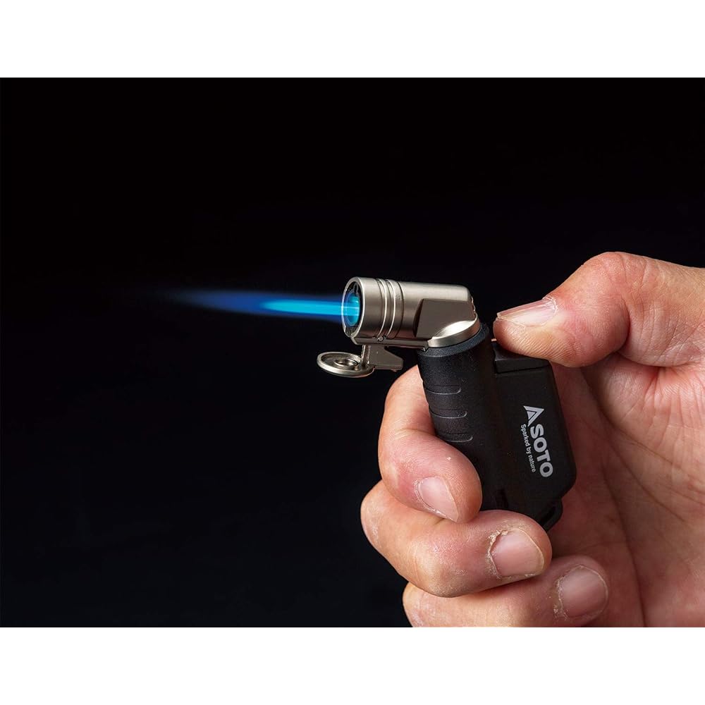 SOTO Micro Torch Active Blue ST-486BL Portable Butane Lighter with Adjustable Flame and Safety Lock