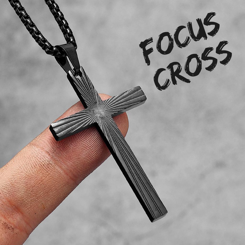 Refract Light Cross Stainless Steel Men Women Necklaces Pendants Chain Amulet Punk Trendy Jewelry Creativity Gift Wholesale