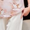 Pastel Mom's Summer Casual Chinese Style Chiffon Printed Top & Pants Set