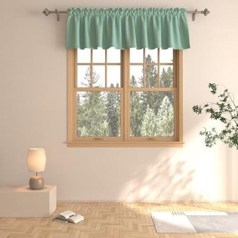 3-Layer Woven Sheer Curtain Panel Kitchen Bathroom Cafe - Light Filtering Striped Design Multiple Colors Sizes